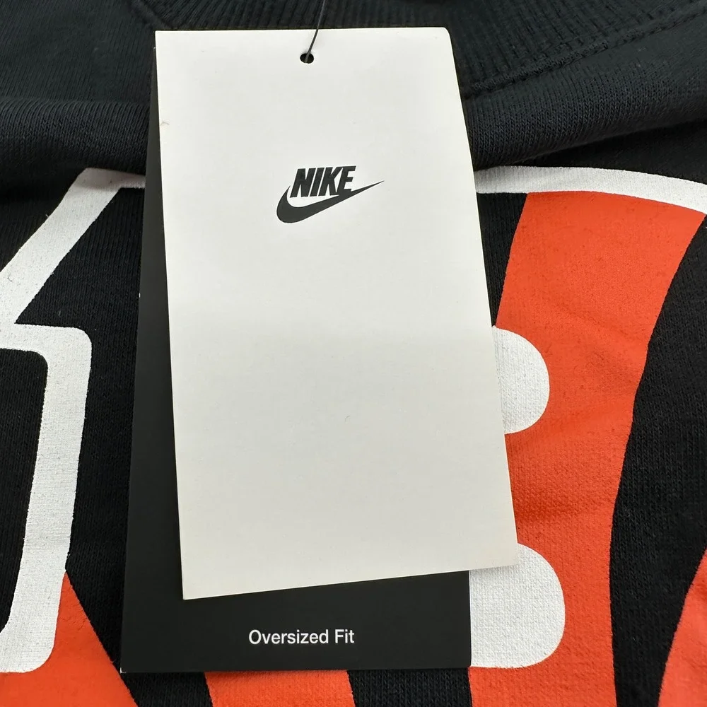 Nike NFL Cincinnati Bengals Womens XXL Black Orange Oversized Sweatshirt NWT